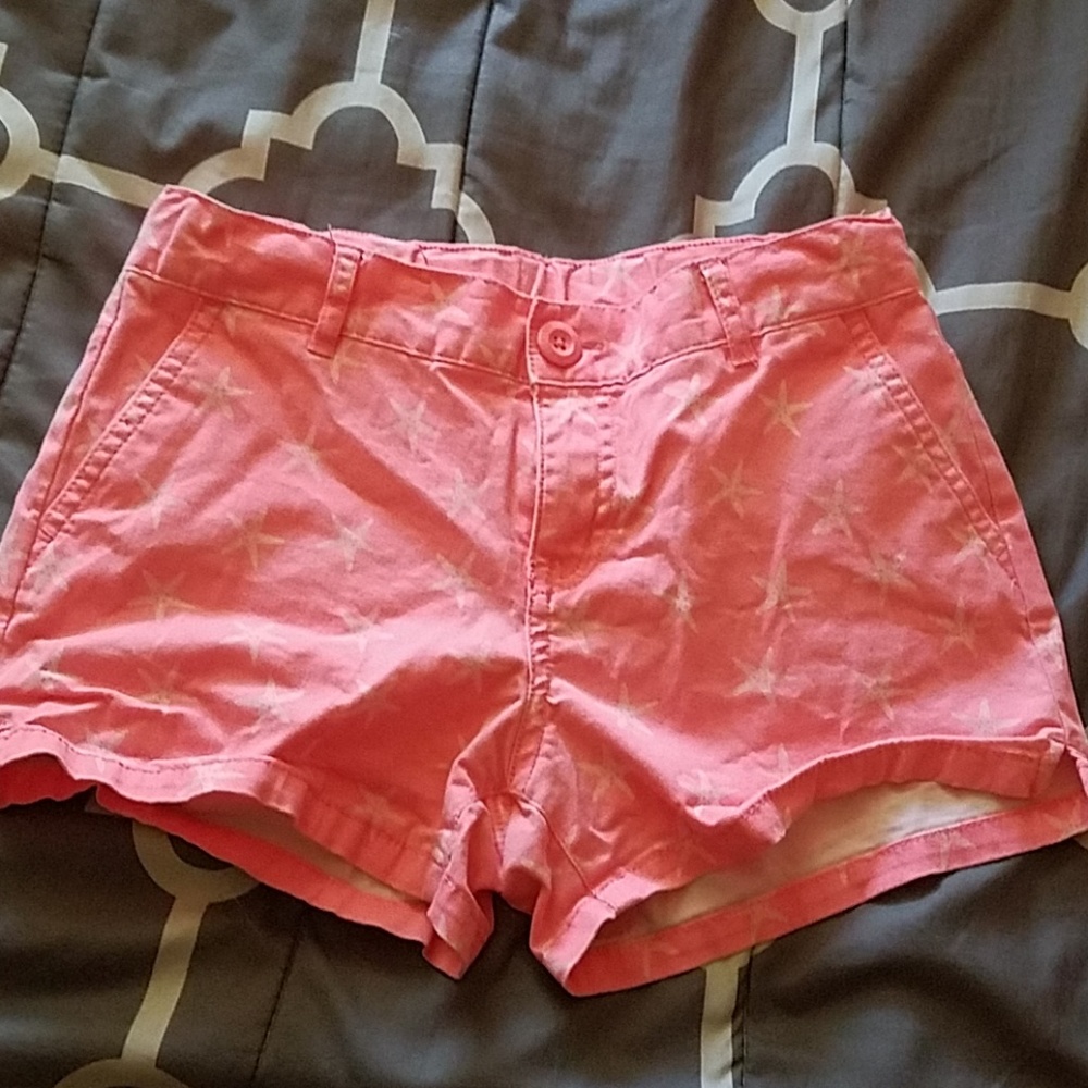 neon pink shorts